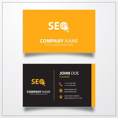 Seo icon. Business card template