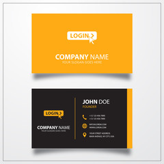 Login with mouse icon. Business card template