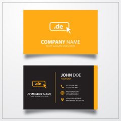 Domain DE icon. Business card template