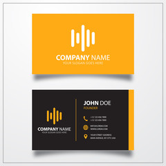 Audio wave icon. Business card template