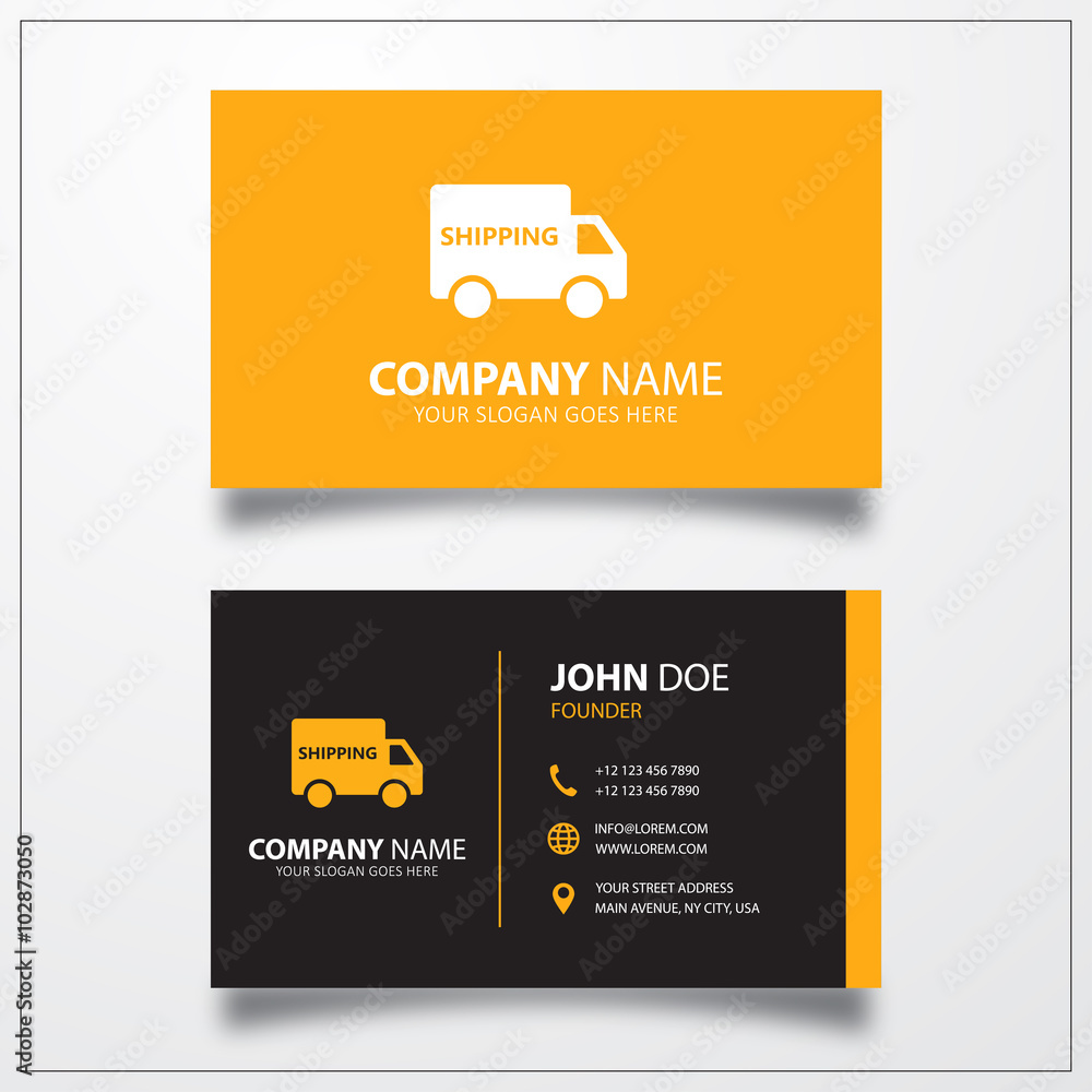 Wall mural shipping truck icon. business card template