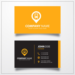 City railway station pin icon. Business card template