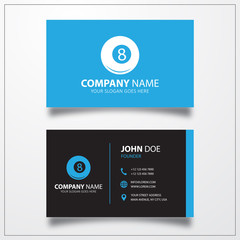 Billiards ball pool icon. Business card template