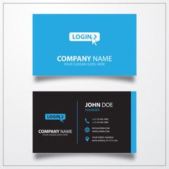 Login with mouse icon. Business card template