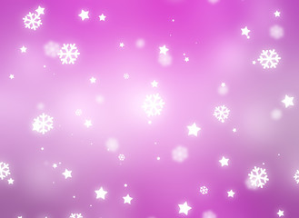 Christmas pink background. the winter background, falling snowfl