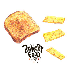 Hand drawn bakery isolated on a white background