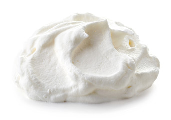 Fototapeta na wymiar whipped cream on white background