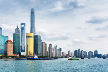 View from the Bund across the Huangpu River, Shanghai, China