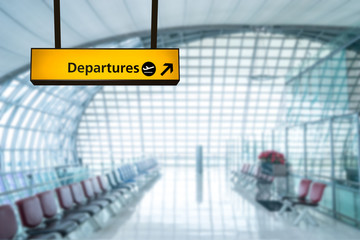 Airport sign deporture and arrival board