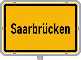 Ortsschild, Saarbrücken