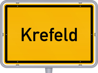 Ortsschild, Krefeld