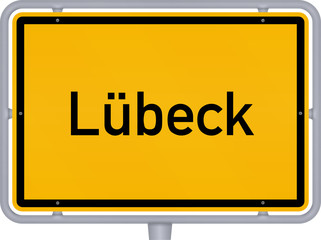 Ortsschild, Lübeck
