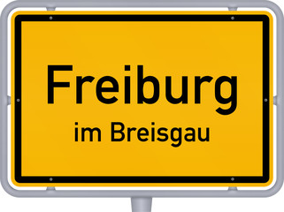 Ortsschild, Freiburg im Breisgau