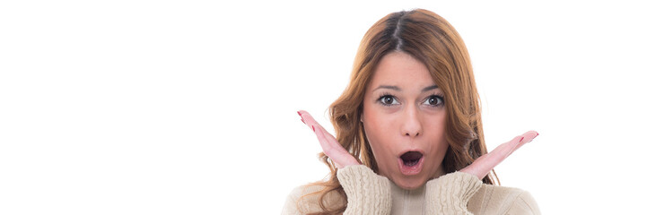 frau mit überraschten blick