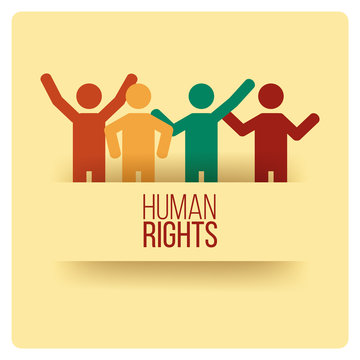 Human Rights Design over yellow color background