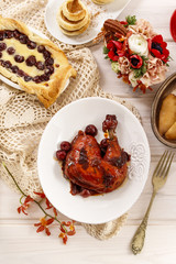 Chicken with cherries