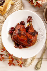 Chicken with cherries