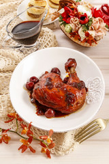 Chicken with cherries