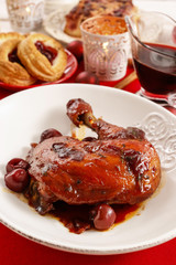 Chicken with cherries