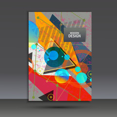 Brochure template with abstract geometric design