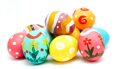 Perfect colorful handmade easter eggs