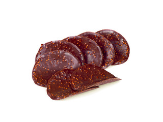chocolate cookies on a white background
