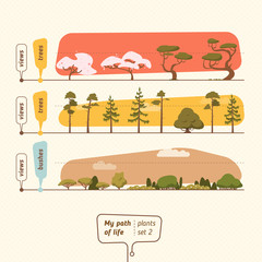 Plants collection vector illustration