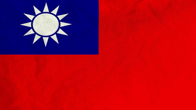 Taiwanese flag waving in the wind (full frame footage in 4K UHD resolution).