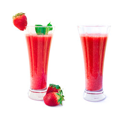 strawberry smoothies isolated on white background, Strawberry Sm