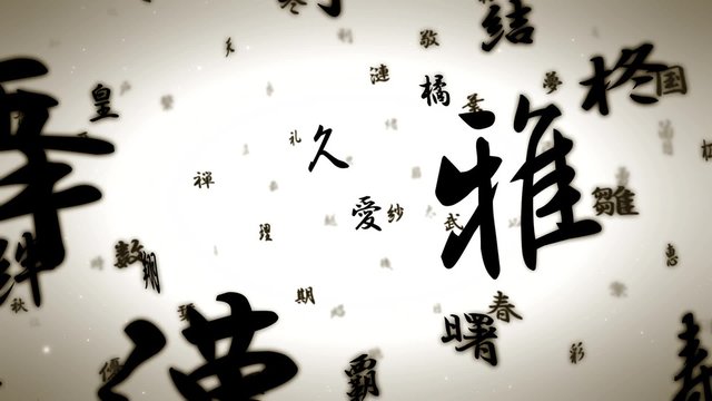 宙に浮かぶ文字のイメージ - 漢字_パターンB