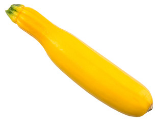 Fresh yellow zucchini over white background