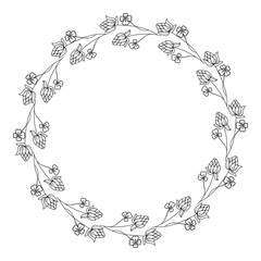 Round outline frame with shamrock contour