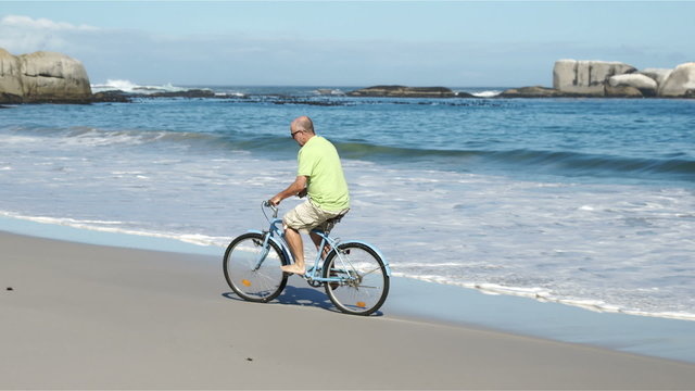 Senior man with bike