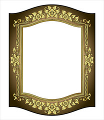 Vector vintage border frame engraving with retro ornament Vector