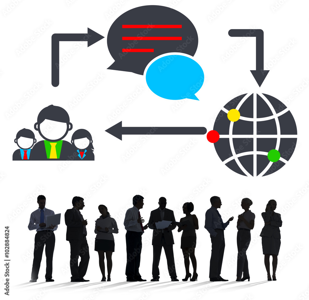 Poster global communications connection social networking concept