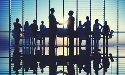 Group People Handshake Global Business Concept