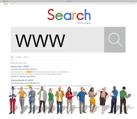 Obraz premium WWW Website Networking Connection Sharing Social Concept