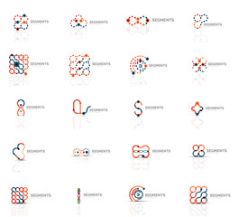 Outline swirl and circle minimal abstract geometric logo set