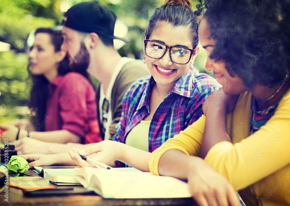 Wall mural Diverse People Studying Students Campus Concept