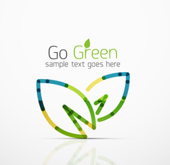 Vector abstract logo idea, eco leaf, nature plant, green concept business icon. Creative logotype design template