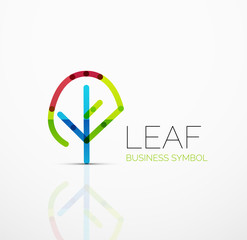 Vector abstract logo idea, eco leaf, nature plant, green concept business icon. Creative logotype design template