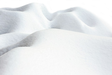 Beautiful natural snowdrift  with white background