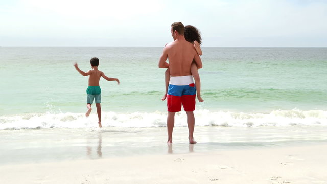 Family on the beach