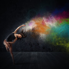 Dance with colored pigments