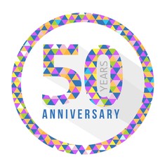 50 year anniversary triangle shape sign pattern