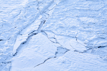 Ice floes on the Delaware River at Narrowsburg, New York.