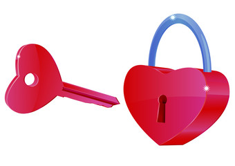 Heart key and lock vector image