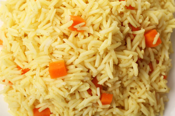 Dish of vegetarian rice closeup