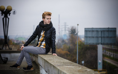 Handsome fashionable man outdoor