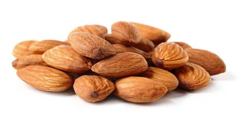 Almond kernels, isolated on white
